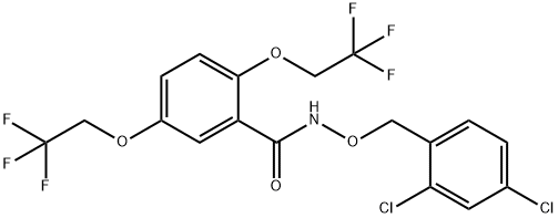 N-[(2,4-DICHLOROBENZYL)OXY]-2,5-BIS(2,2,2-TRIFLUOROETHOXY)BENZENECARBOXAMIDE Struktur