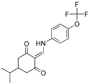 5-(ISOPROPYL)-2-(((4-(TRIFLUOROMETHOXY)PHENYL)AMINO)METHYLENE)CYCLOHEXANE-1,3-DIONE Struktur