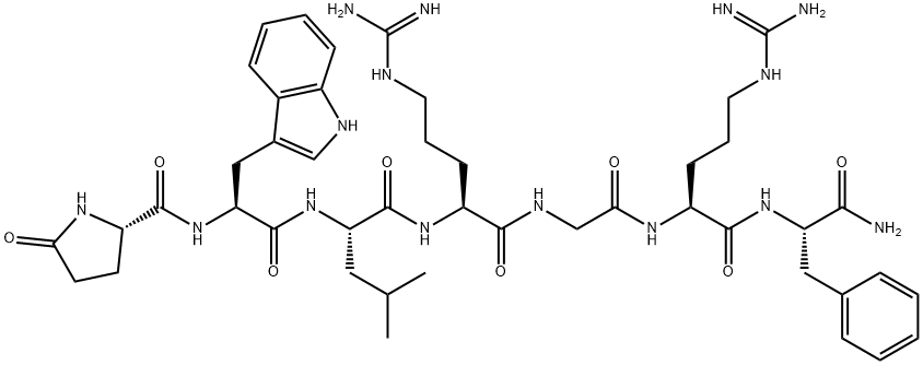 PYR-TRP-LEU-ARG-GLY-ARG-PHE-NH2 HCL Struktur