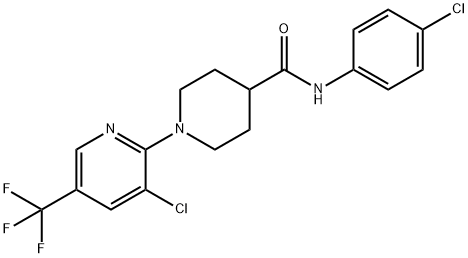 N-(4-CHLOROPHENYL)-1-[3-CHLORO-5-(TRIFLUOROMETHYL)-2-PYRIDINYL]-4-PIPERIDINECARBOXAMIDE Struktur