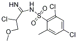 N1-(2-CHLORO-3-METHOXYPROPANIMIDOYL)-2,4-DICHLORO-6-METHYLBENZENE-1-SULFONAMIDE Struktur