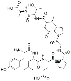 H-TYR-LEU-GLU-PRO-GLY-PRO-VAL-THR-ALA-OH Struktur