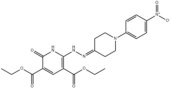 DIETHYL 2-HYDROXY-6-(2-[1-(4-NITROPHENYL)-4-PIPERIDINYLIDENE]HYDRAZINO)-3,5-PYRIDINEDICARBOXYLATE Struktur