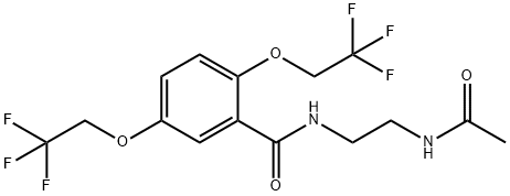 N-[2-(ACETYLAMINO)ETHYL]-2,5-BIS(2,2,2-TRIFLUOROETHOXY)BENZENECARBOXAMIDE Structure