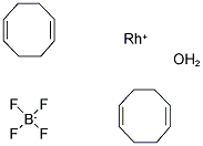 BIS(1,5-CYCLOOCTADIENE)RHODIUM(I) TETRAFLUOROBORATE HYDRATE Struktur