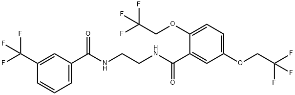 2,5-BIS(2,2,2-TRIFLUOROETHOXY)-N-(2-([3-(TRIFLUOROMETHYL)BENZOYL]AMINO)ETHYL)BENZENECARBOXAMIDE Structure