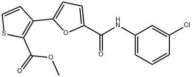 METHYL 3-(5-[(3-CHLOROANILINO)CARBONYL]-2-FURYL)-2-THIOPHENECARBOXYLATE Struktur