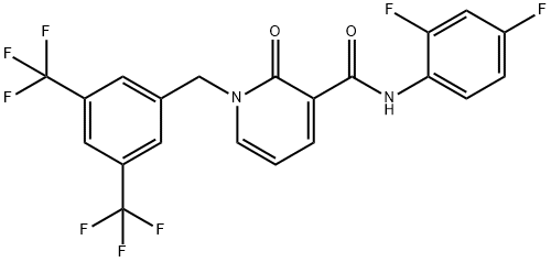 1-[3,5-BIS(TRIFLUOROMETHYL)BENZYL]-N-(2,4-DIFLUOROPHENYL)-2-OXO-1,2-DIHYDRO-3-PYRIDINECARBOXAMIDE Struktur