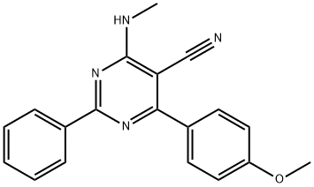 4-(4-METHOXYPHENYL)-6-(METHYLAMINO)-2-PHENYL-5-PYRIMIDINECARBONITRILE Struktur