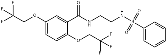 N-(2-[(PHENYLSULFONYL)AMINO]ETHYL)-2,5-BIS(2,2,2-TRIFLUOROETHOXY)BENZENECARBOXAMIDE Struktur