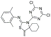 N1-[1-(4,6-DICHLORO-1,3,5-TRIAZIN-2-YL)-4-METHYLIDENE-3-THIA-1-AZASPIRO[4.5]DEC-2-YLIDEN]-2,6-DIMETHYLANILINE Struktur