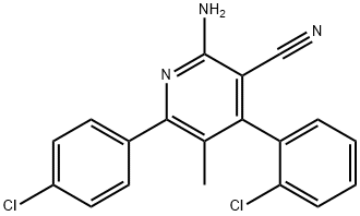 2-AMINO-4-(2-CHLOROPHENYL)-6-(4-CHLOROPHENYL)-5-METHYLNICOTINONITRILE Struktur