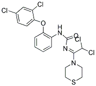 N-[2-(2,4-DICHLOROPHENOXY)PHENYL]-N'-[2,2-DICHLORO-1-(1,4-THIAZINAN-4-YL)ETHYLIDENE]UREA Struktur