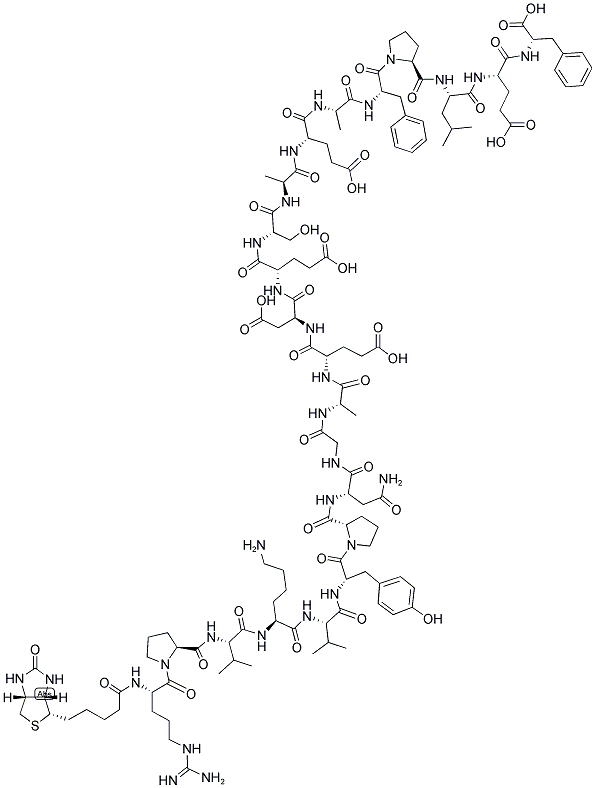 BIOTIN-ARG-PRO-VAL-LYS-VAL-TYR-PRO-ASN-GLY-ALA-GLU-ASP-GLU-SER-ALA-GLU-ALA-PHE-PRO-LEU-GLU-PHE Struktur