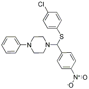 4-CHLORO-1-((4-NITROPHENYL)(4-PHENYLPIPERAZINYL)METHYLTHIO)BENZENE Struktur