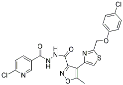 N'3-[(6-CHLORO-3-PYRIDYL)CARBONYL]-4-(2-[(4-CHLOROPHENOXY)METHYL]-1,3-THIAZOL-4-YL)-5-METHYLISOXAZOLE-3-CARBOHYDRAZIDE Struktur