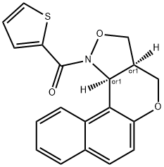 3A,11C-DIHYDRO-3H-BENZO[5,6]CHROMENO[4,3-C]ISOXAZOL-1(4H)-YL(2-THIENYL)METHANONE Struktur