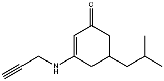 5-(2-METHYLPROPYL)-3-(PROP-2-YNYLAMINO)CYCLOHEX-2-EN-1-ONE Struktur