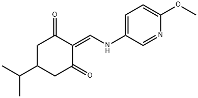 2-(((6-METHOXY(3-PYRIDYL))AMINO)METHYLENE)-5-(ISOPROPYL)CYCLOHEXANE-1,3-DIONE Struktur