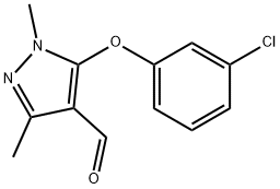 5-(3-CHLOROPHENOXY)-1,3-DIMETHYL-1H-PYRAZOLE-4-CARBALDEHYDE Struktur