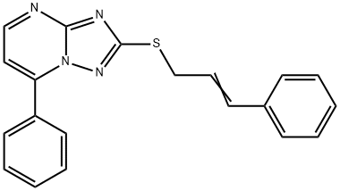 3-PHENYL-2-PROPENYL 7-PHENYL[1,2,4]TRIAZOLO[1,5-A]PYRIMIDIN-2-YL SULFIDE Struktur