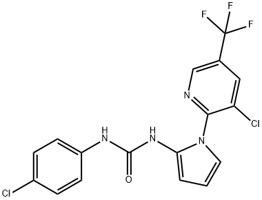 N-(4-CHLOROPHENYL)-N'-(1-[3-CHLORO-5-(TRIFLUOROMETHYL)-2-PYRIDINYL]-1H-PYRROL-2-YL)UREA Struktur