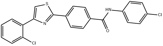 N-(4-CHLOROPHENYL)-4-[4-(2-CHLOROPHENYL)-1,3-THIAZOL-2-YL]BENZENECARBOXAMIDE Struktur