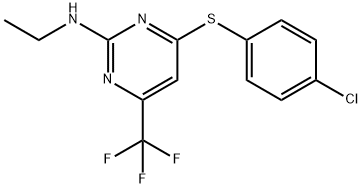 4-[(4-CHLOROPHENYL)SULFANYL]-N-ETHYL-6-(TRIFLUOROMETHYL)-2-PYRIMIDINAMINE Struktur