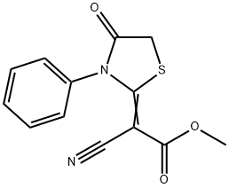 METHYL 2-NITRILO-2-(4-OXO-5-PHENYL(2,5-THIAZOLIDINYLIDENE))ACETATE Struktur