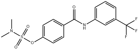 N,N-DIMETHYL(4-([3-(TRIFLUOROMETHYL)ANILINO]CARBONYL)PHENYL)SULFAMATE Struktur