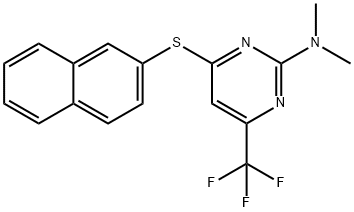 N,N-DIMETHYL-4-(2-NAPHTHYLSULFANYL)-6-(TRIFLUOROMETHYL)-2-PYRIMIDINAMINE Struktur