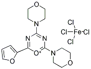 2-FURFURYL-4,6-DIMORPHOLINO-3,5-DIAZAPYRILLIUM FERRIC CHLORIDE Struktur