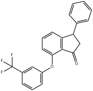 3-PHENYL-7-[3-(TRIFLUOROMETHYL)PHENOXY]-1-INDANONE Struktur