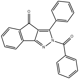 3-PHENYL-2-(PHENYLCARBONYL)INDENO[3,2-C]PYRAZOL-4-ONE Struktur