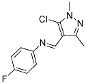 N1-[(5-CHLORO-1,3-DIMETHYL-1H-PYRAZOL-4-YL)METHYLIDENE]-4-FLUOROANILINE Struktur