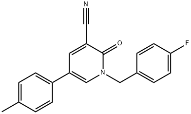 1-(4-FLUOROBENZYL)-5-(4-METHYLPHENYL)-2-OXO-1,2-DIHYDRO-3-PYRIDINECARBONITRILE Struktur