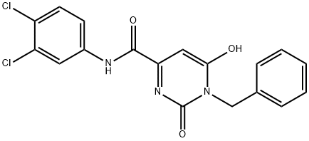 1-BENZYL-N-(3,4-DICHLOROPHENYL)-6-HYDROXY-2-OXO-1,2-DIHYDRO-4-PYRIMIDINECARBOXAMIDE Struktur