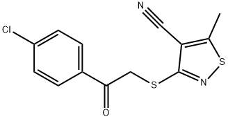 3-([2-(4-CHLOROPHENYL)-2-OXOETHYL]SULFANYL)-5-METHYL-4-ISOTHIAZOLECARBONITRILE Struktur