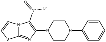 5-NITRO-6-(4-PHENYLPIPERAZINO)IMIDAZO[2,1-B][1,3]THIAZOLE Struktur