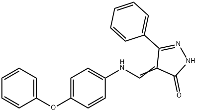 4-[(4-PHENOXYANILINO)METHYLENE]-5-PHENYL-2,4-DIHYDRO-3H-PYRAZOL-3-ONE Struktur