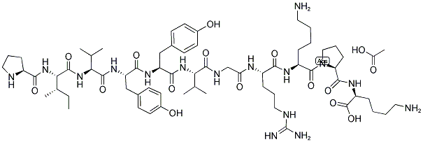 H-PRO-ILE-VAL-TYR-TYR-VAL-GLY-ARG-LYS-PRO-LYS-OH ACOH Struktur
