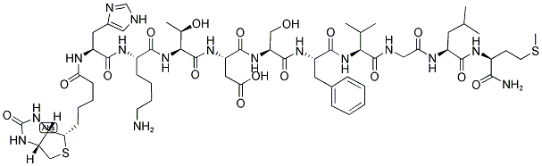 BIOTIN-HIS-LYS-THR-ASP-SER-PHE-VAL-GLY-LEU-MET-NH2 Struktur