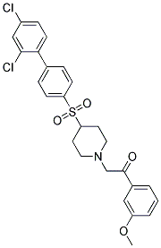 2-(4-[(2',4'-DICHLOROBIPHENYL-4-YL)SULFONYL]PIPERIDIN-1-YL)-1-(3-METHOXYPHENYL)ETHANONE Struktur