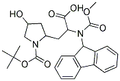 2-[2-CARBOXY-2-(9H-FLUOREN-9-YLMETHOXYCARBONYLAMINO)-ETHYL]-4-HYDROXY-PYRROLIDINE-1-CARBOXYLIC ACID TERT-BUTYL ESTER Struktur