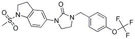 1-(1-METHANESULFONYL-2,3-DIHYDRO-1H-INDOL-5-YL)-3-(4-TRIFLUOROMETHOXY-BENZYL)-IMIDAZOLIDIN-2-ONE Struktur