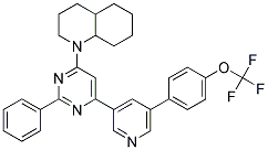 1-(2-PHENYL-6-[5-(4-TRIFLUOROMETHOXY-PHENYL)-PYRIDIN-3-YL]-PYRIMIDIN-4-YL)-DECAHYDRO-QUINOLINE Struktur