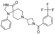 1-PHENYL-8-(1-[3-(TRIFLUOROMETHYL)BENZOYL]AZETIDIN-3-YL)-1,3,8-TRIAZASPIRO[4.5]DECAN-4-ONE Struktur