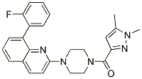 2-(4-[(1,5-DIMETHYL-1H-PYRAZOL-3-YL)CARBONYL]PIPERAZIN-1-YL)-8-(2-FLUOROPHENYL)QUINOLINE Struktur