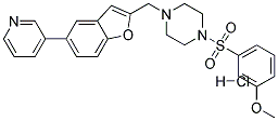 1-[(3-METHOXYPHENYL)SULFONYL]-4-[(5-PYRIDIN-3-YL-1-BENZOFURAN-2-YL)METHYL]PIPERAZINE HYDROCHLORIDE Struktur