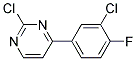 2-Chloro-4-(3-chloro-4-fluoro-phenyl)-pyrimidine Struktur